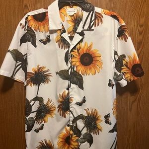 pacsun sunflower button up shirt
